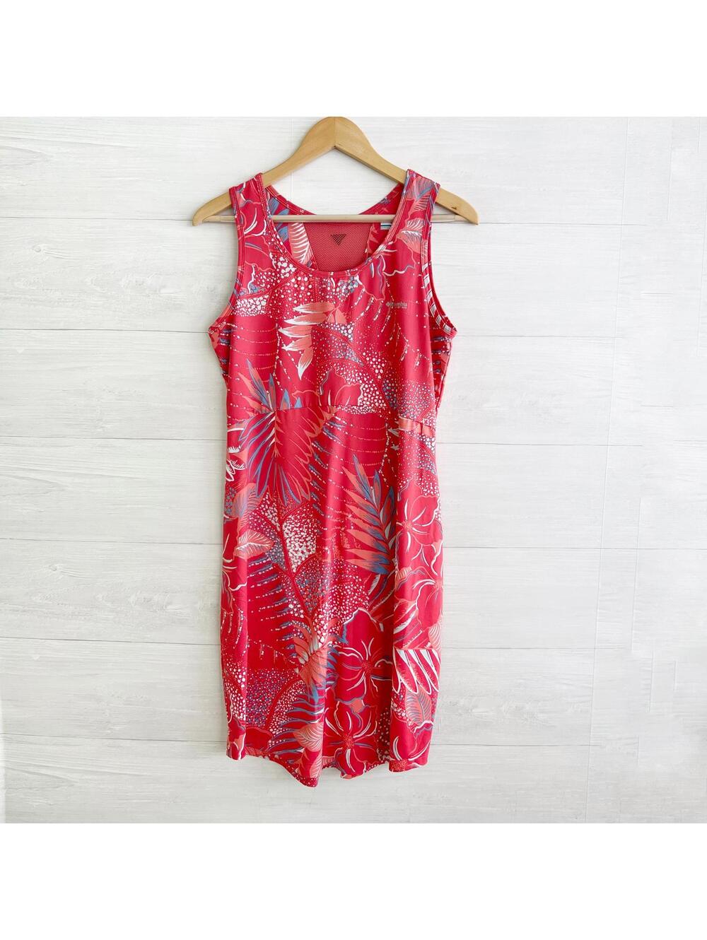 Columbia PFG - Pink floral sleeveless stretch sundress, L